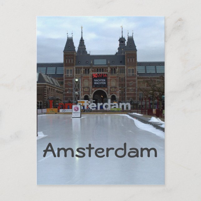 Carte Postale Patinoire, Museumplein, Amsterdam (Devant)