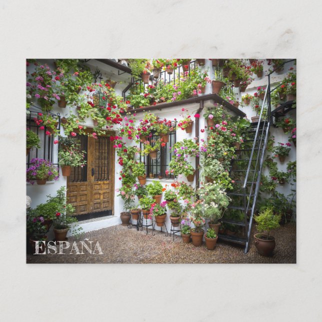 Carte Postale patio postal andaluz en Córdoba, España (Devant)