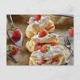 Carte Postale Pâtisserie fraise dessert sucreries post-croisemen