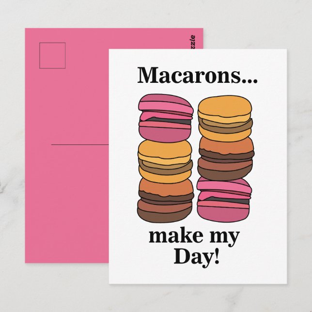 Carte Postale Pâtisserie Macaron Sucrée (Devant / Derrière)
