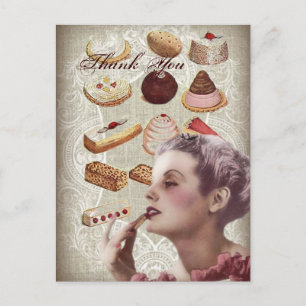 Carte Postale Pâtisserie vintage soirée thé nuptiale