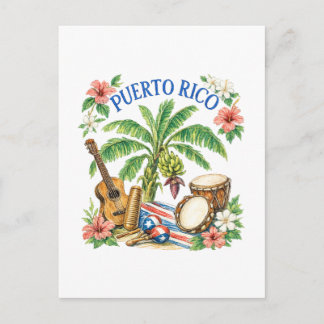 Carte Postale Patrimoine Musical Vintage de Porto Rico Art