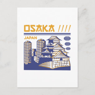 Carte Postale Patrimoine urbain d'Osaka au Japon, design de voya