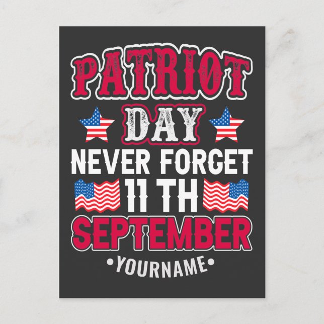 Carte Postale Patriot Day Never Forget 9 11 (Devant)