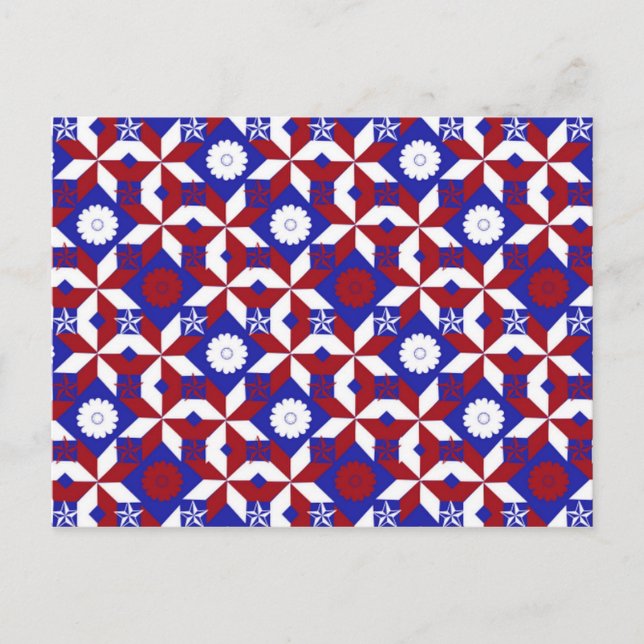 Carte Postale Patriot Quilt personnalisé (Devant)