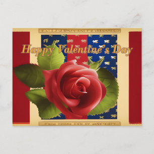 Carte postale Patriot Rose Rouge Saint Valentin