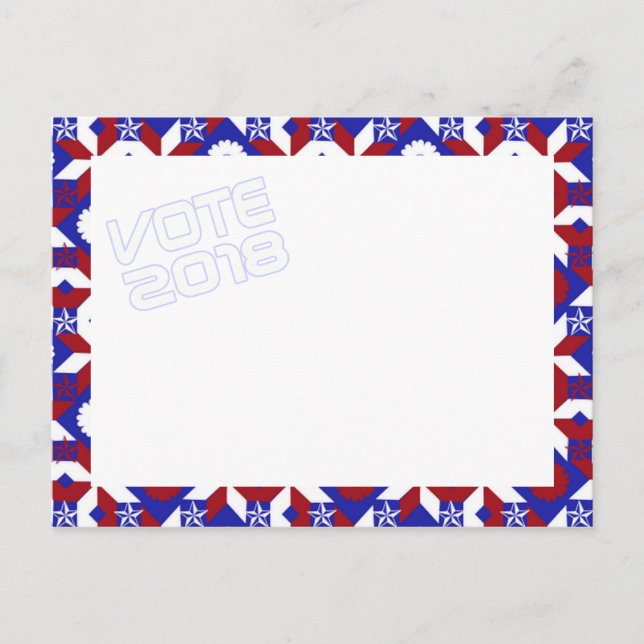 Carte postale Patriotic Star Quilt VOTE 2018 (Devant)