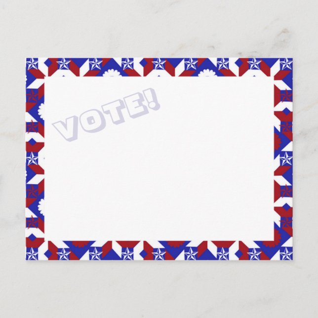 Carte Postale Patriotic Star Quilt VOTE ! postcard (Devant)