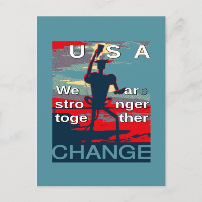 Carte Postale Patriotic USA Hope Graphisme Art Design (Devant)