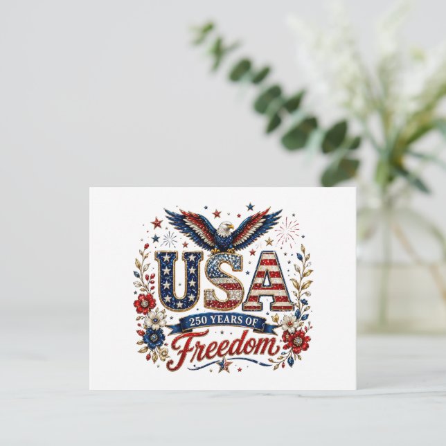 Carte Postale Patriotique 250 ans 4 juillet  (Debout devant)