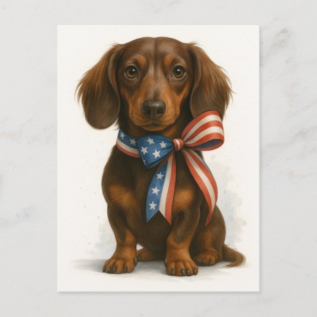 Carte Postale Patriotique Dachshund (Devant)