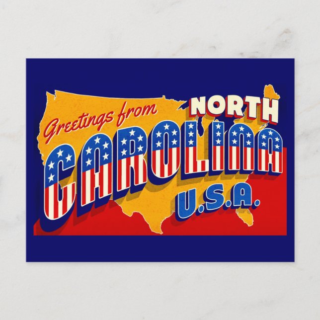 Carte postale patriotique de Caroline du Nord (Devant)