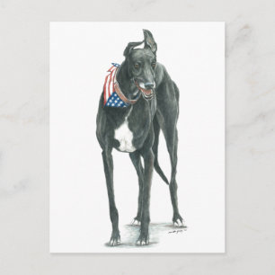 Carte postale Patriotique Greyhound Dog Art