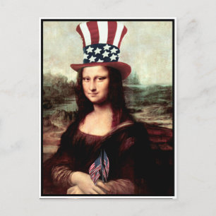 Carte Postale Patriotique Mona Lisa - Prêt pour l'indépendance