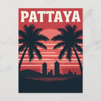Carte Postale Pattaya Thailand Sunset Palm Trees