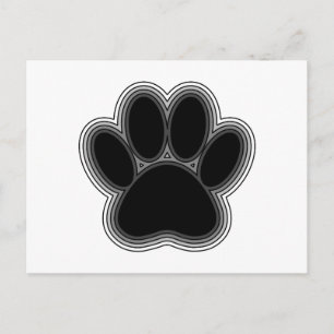 Carte Postale Patte de chien avec contours