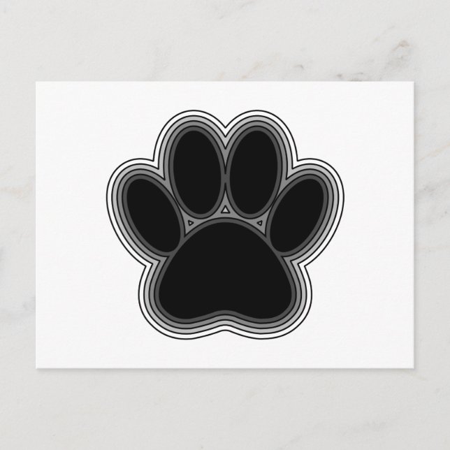 Carte Postale Patte de chien avec contours (Devant)