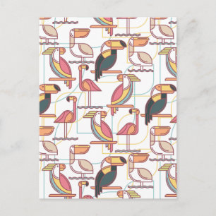 Carte Postale Pattern moderne With Tropical Birds