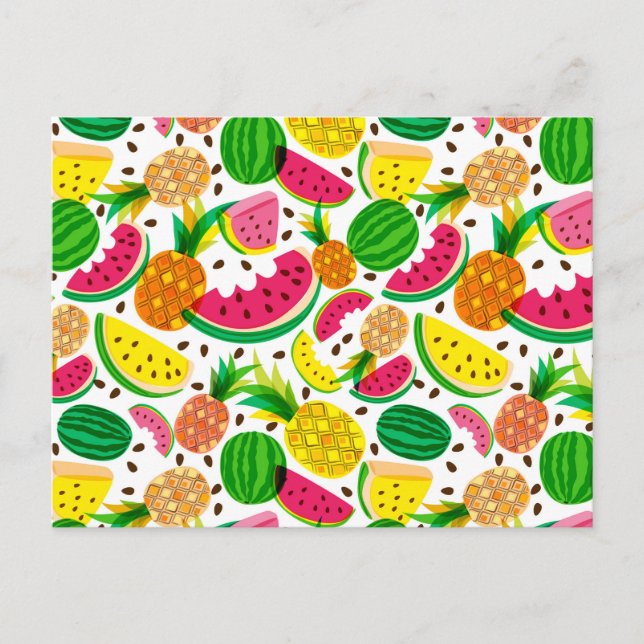 Carte Postale Patters de Red & Yellow Tropical Fruit (Devant)