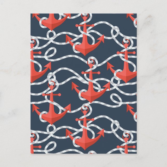 Carte Postale Patters Nautical Anchors et Rope (Devant)