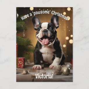 Carte Postale Pattes et cadeaux joyeux personnalisables