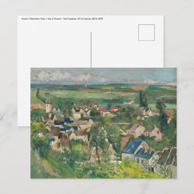 Carte Postale Paul Cezanne - Auvers, Vue panoramique (Devant / Derrière)