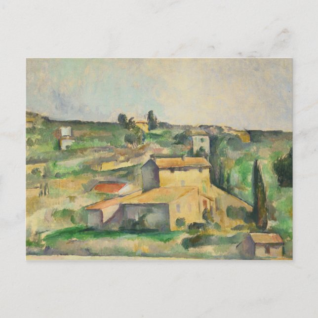 Carte Postale Paul Cezanne - Champs à Bellevue (Devant)