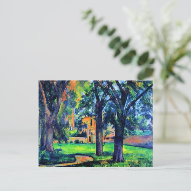 Carte Postale Paul Cezanne - Châtaignier et Ferme, (Debout devant)