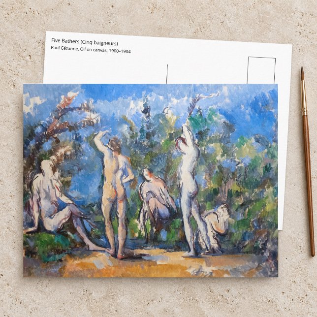 Carte Postale Paul Cezanne - Cinq Baigneurs (Créateur téléchargé)