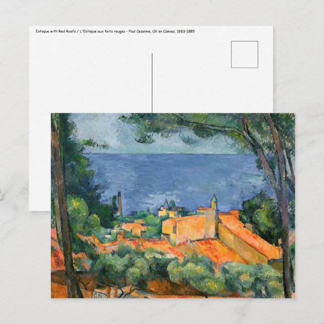 Carte Postale Paul Cezanne - Estaque aux toits rouges (Devant / Derrière)