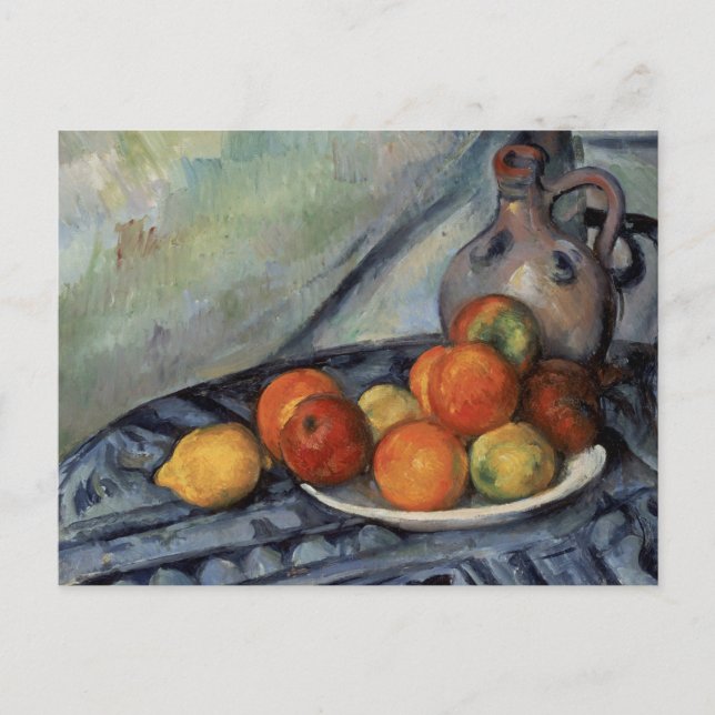 Carte Postale Paul Cezanne - Fruits et un Jug sur une table (Devant)