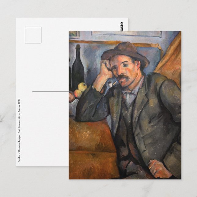 Carte Postale Paul Cezanne - Fumeur (Devant / Derrière)