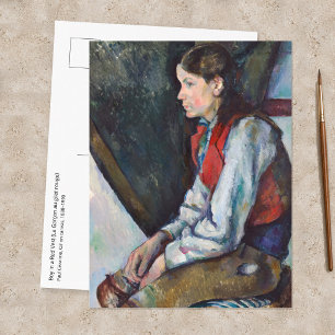 Carte Postale Paul Cezanne - Garçon au gilet rouge