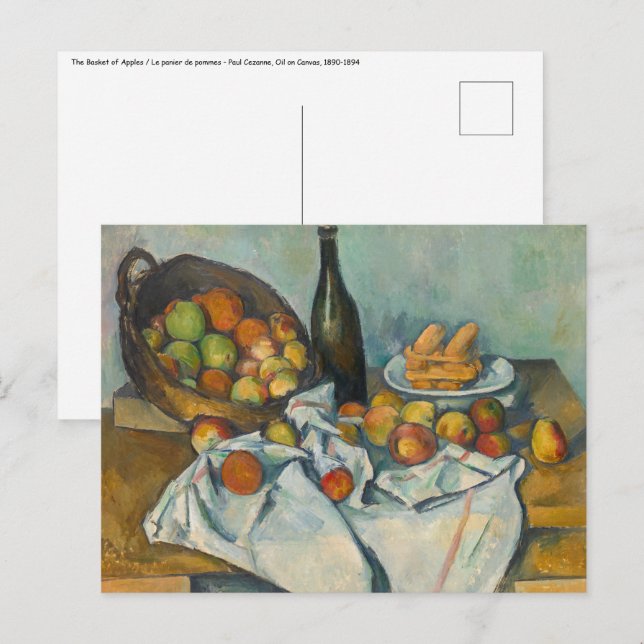 Carte Postale Paul Cezanne - Le panier des pommes (Devant / Derrière)