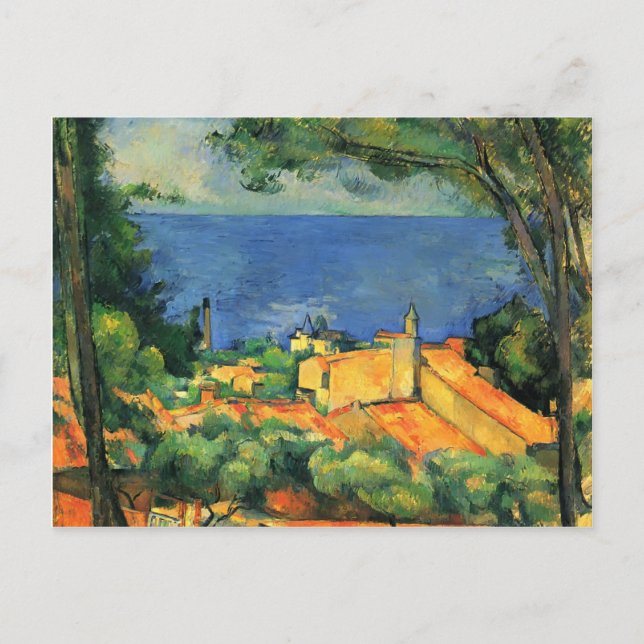 Carte Postale Paul Cézanne - L'Estaque aux toits rouges (Devant)