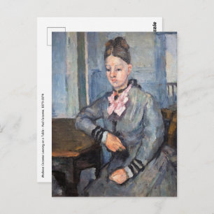 Carte Postale Paul Cezanne - Madame Cezanne Leaning sur une tabl
