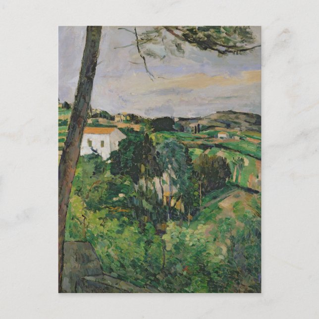 Carte Postale Paul Cezanne | Paysage avec toit rouge ou le pin (Devant)