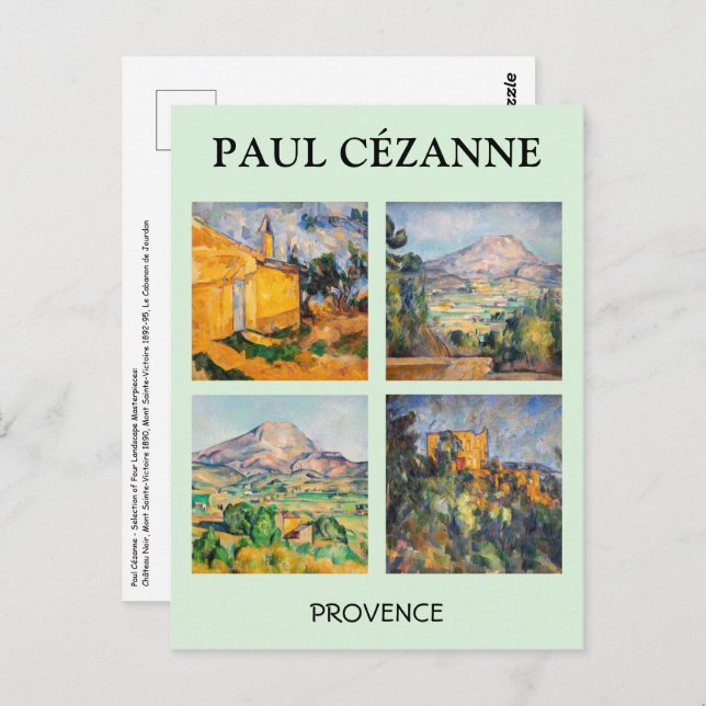 Carte Postale Paul Cezanne - Sélection de chefs-d'oeuvre paysage (Devant / Derrière)