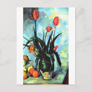 Carte Postale Paul Cezanne - Vase des tulipes