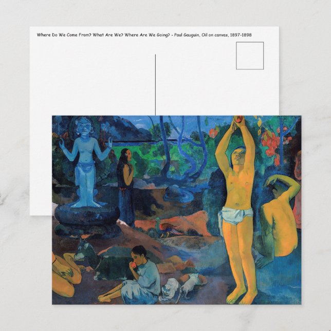 Carte Postale Paul Gauguin - D'où venons-nous ? (Devant / Derrière)