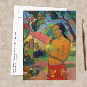 Carte Postale Paul Gauguin - Femme tenant un fruit