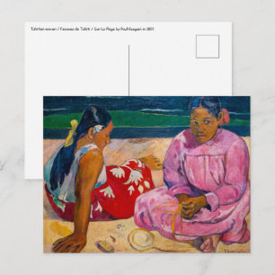 Carte Postale Paul Gauguin - Femmes de Tahiti sur la plage