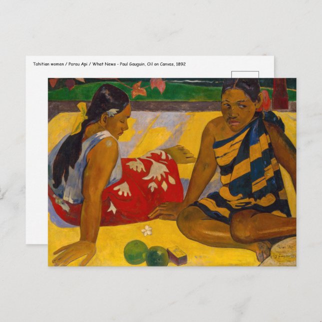 Carte Postale Paul Gauguin - Femmes tahitiennes / Parau Api (Devant / Derrière)