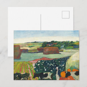 Carte Postale Paul Gauguin Haystacks en Bretagne Campagne
