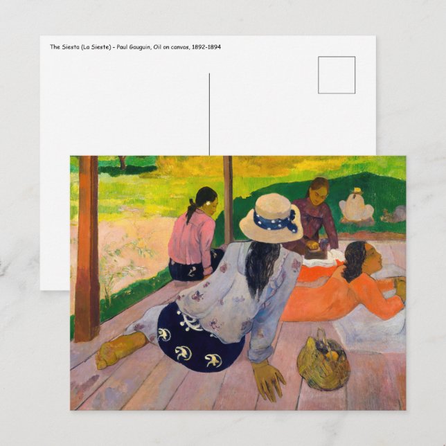 Carte Postale Paul Gauguin - La Sieste (Devant / Derrière)