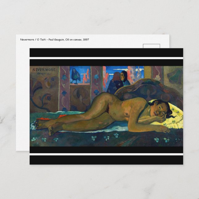 Carte Postale Paul Gauguin - Nevermore / O Taiti (Devant / Derrière)