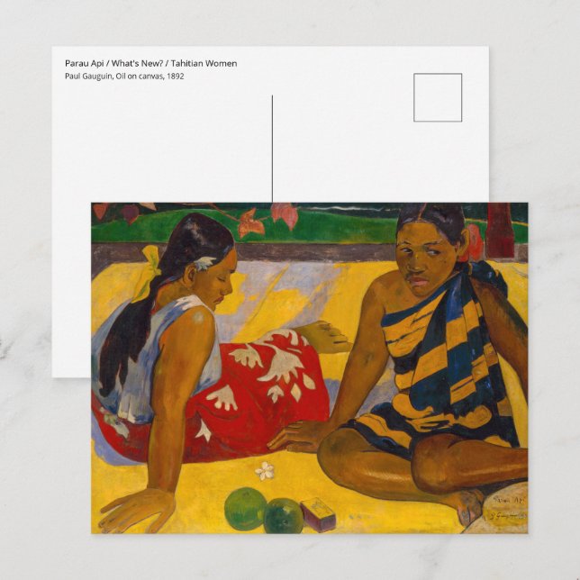 Carte Postale Paul Gauguin - Parau Api / Quoi de neuf ? (Devant / Derrière)