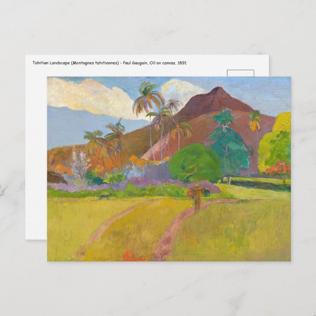 Carte Postale Paul Gauguin - Paysage tahitien (Devant / Derrière)