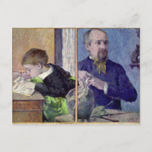 Carte Postale Paul Gauguin Portrait de Jean Paul Aube et de so