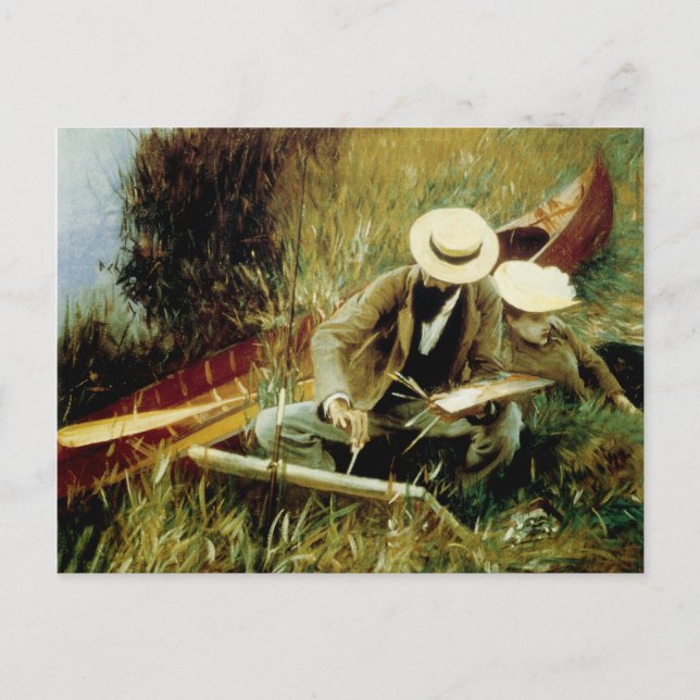 Carte Postale Paul Helleu esquissant avec son épouse (Devant)